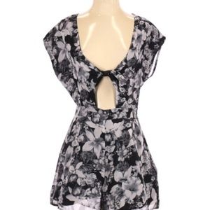 Astr floral tie front romper